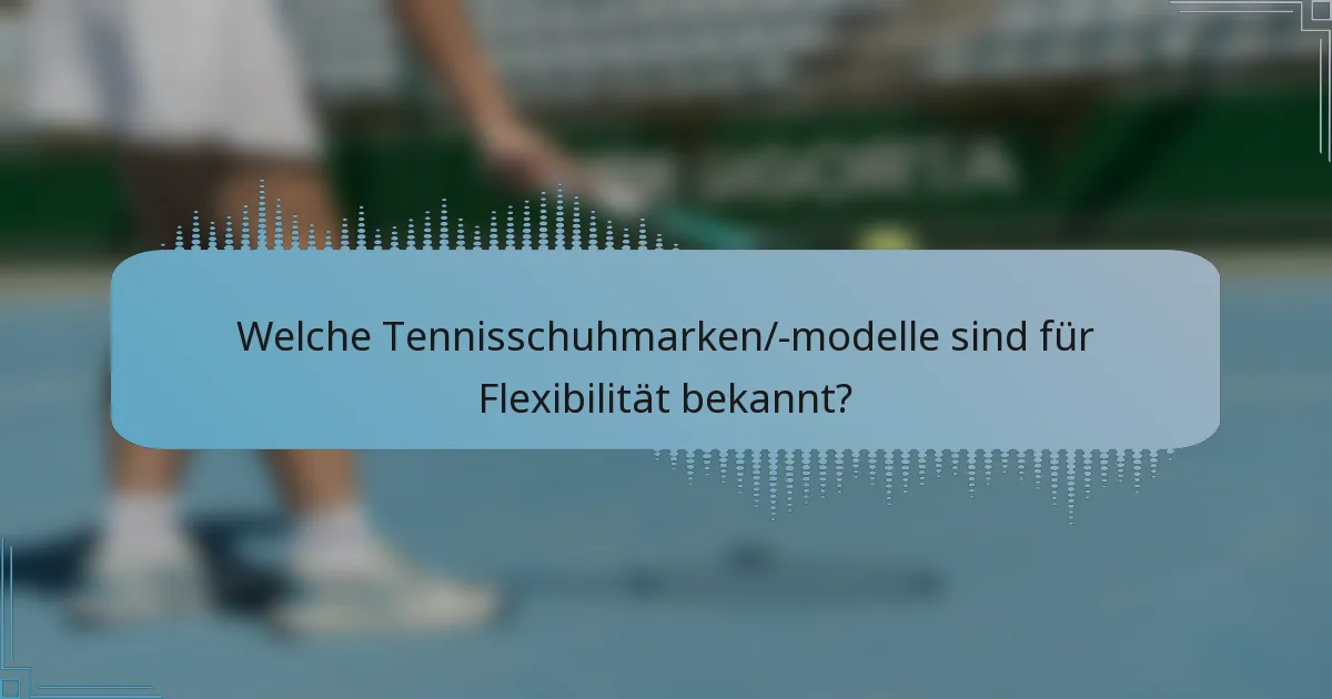 Welche Tennisschuhmarken/-modelle sind für Flexibilität bekannt?