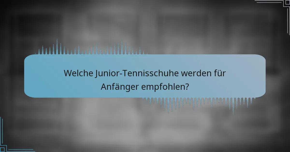 Welche Junior-Tennisschuhe werden für Anfänger empfohlen?