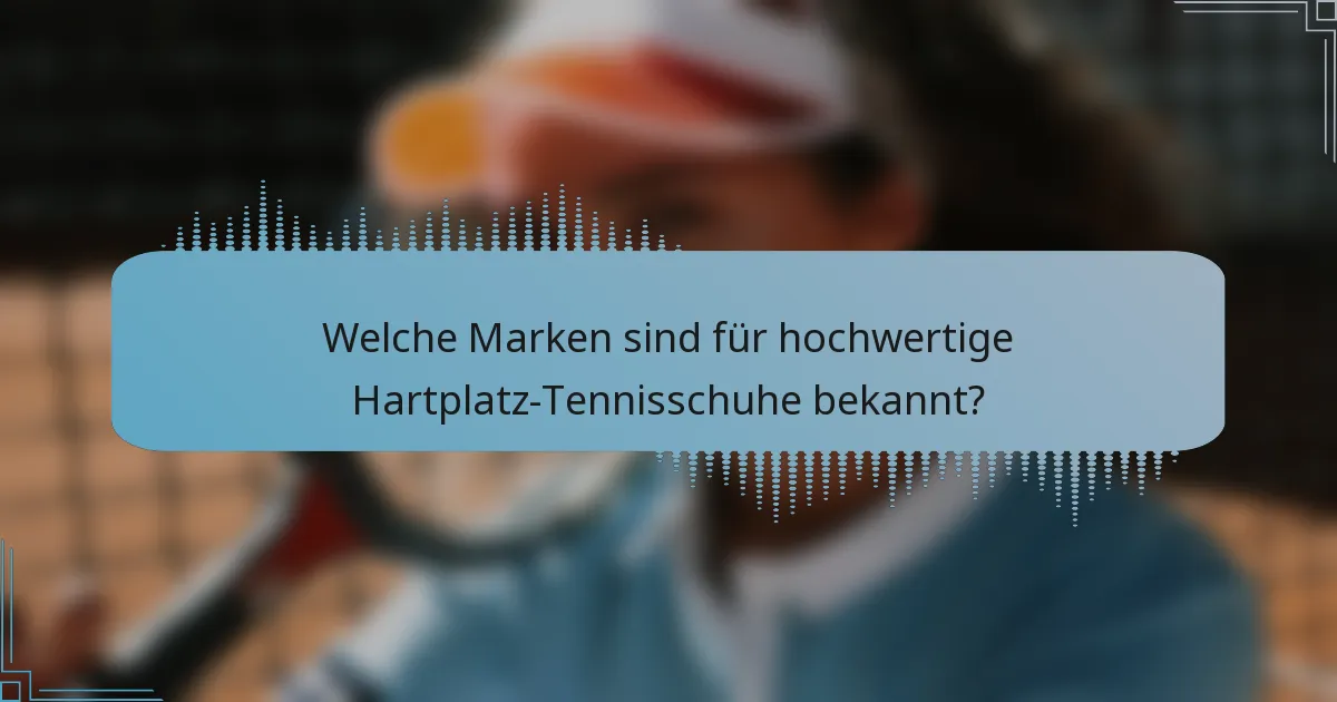 Welche Marken sind für hochwertige Hartplatz-Tennisschuhe bekannt?