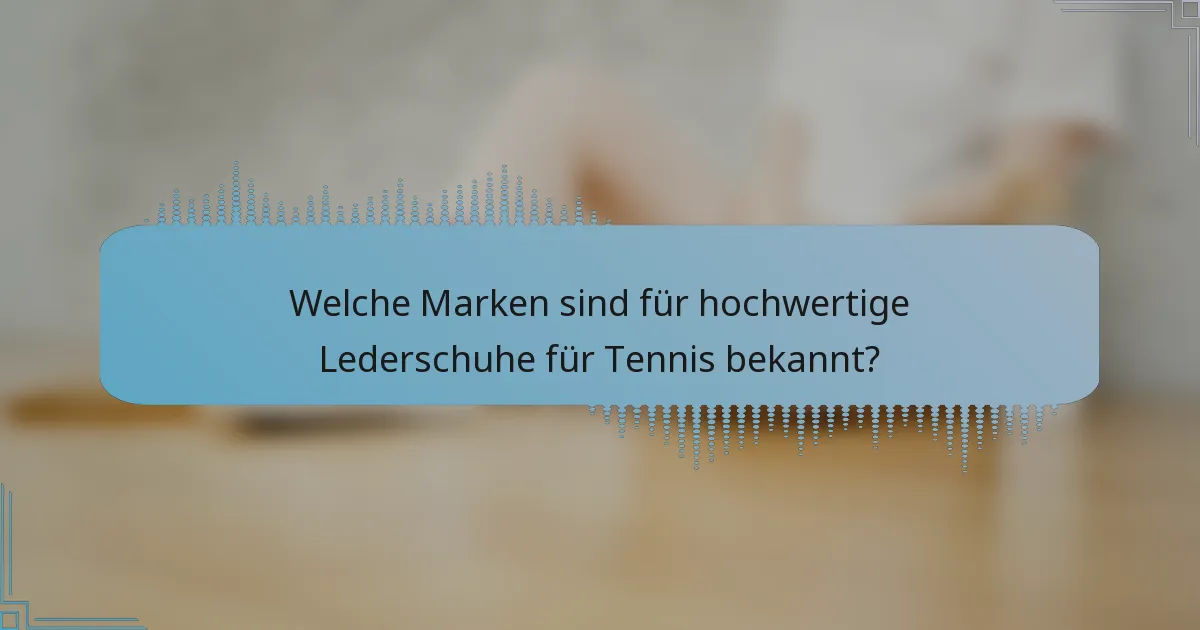 Welche Marken sind für hochwertige Lederschuhe für Tennis bekannt?