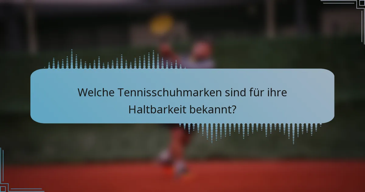 Welche Tennisschuhmarken sind für ihre Haltbarkeit bekannt?