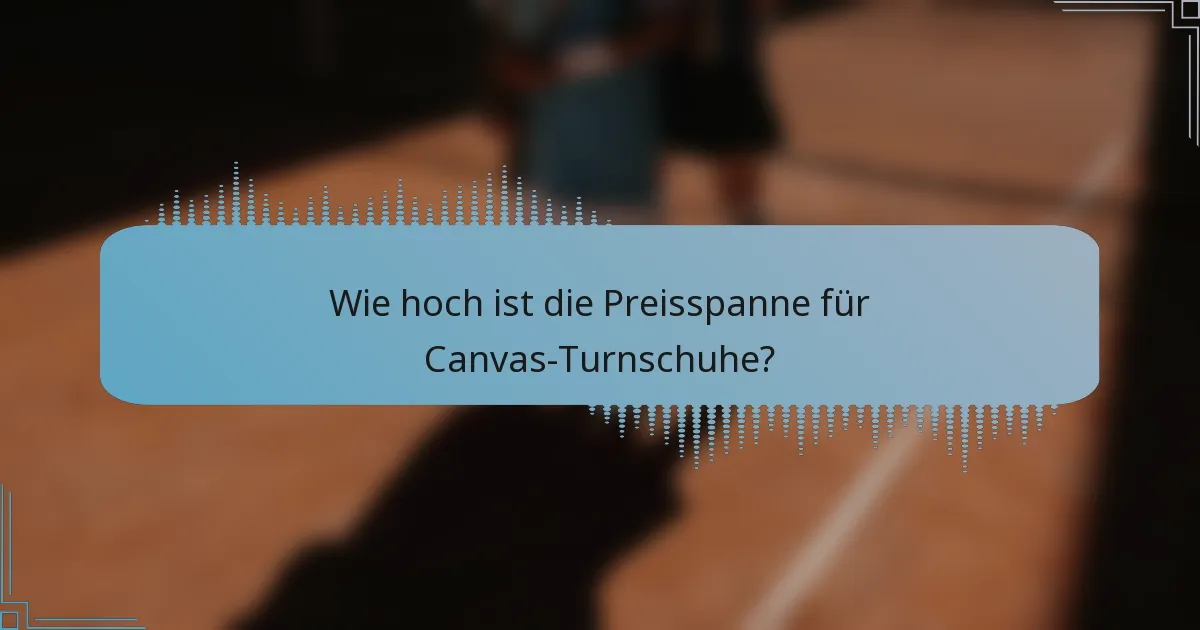 Wie hoch ist die Preisspanne für Canvas-Turnschuhe?