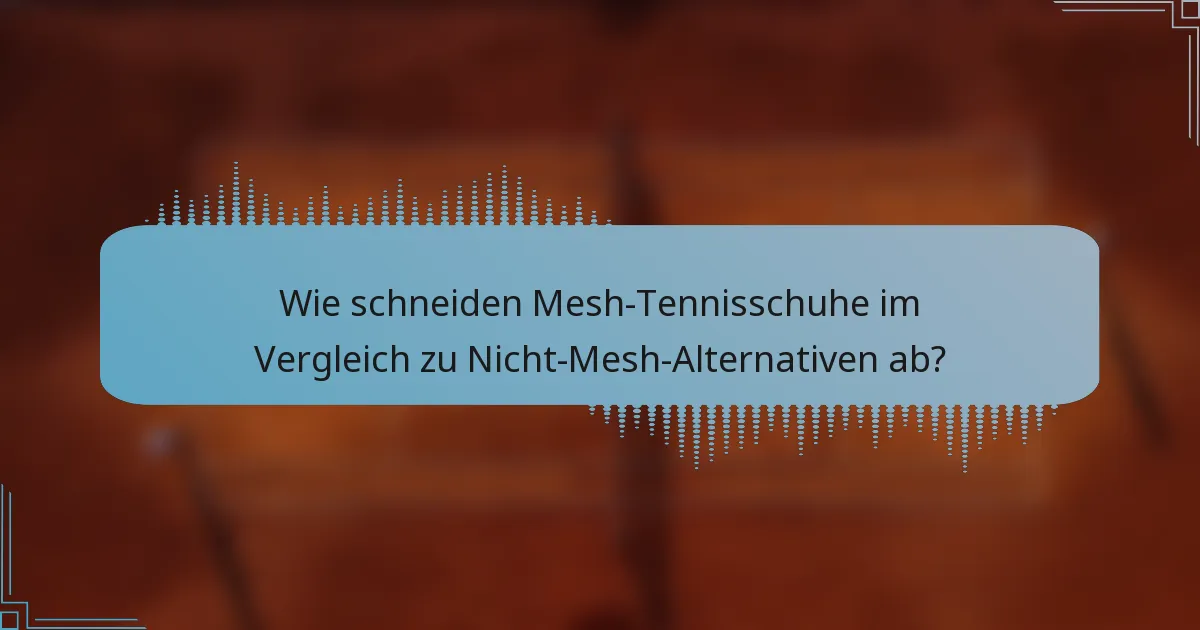 Wie schneiden Mesh-Tennisschuhe im Vergleich zu Nicht-Mesh-Alternativen ab?