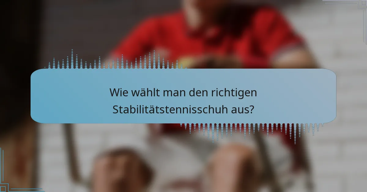 Wie wählt man den richtigen Stabilitätstennisschuh aus?